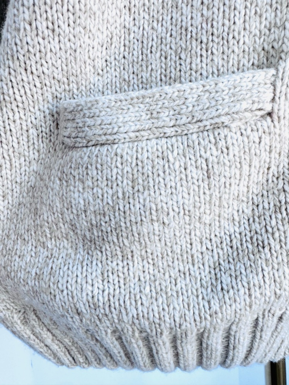 Turnbury Shawl Collar Knit Cardigan Oatmeal Size Large NWT - Picture 6 of 8
